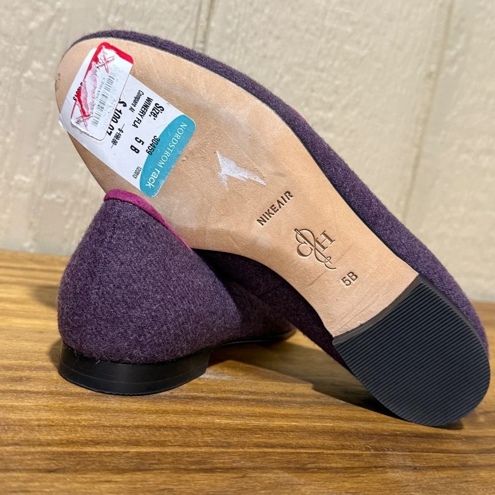Cole Haan Sabrina Tassle Women's Purple Loafers with Pink Trim Size 5‎ - Picture 6 of 9